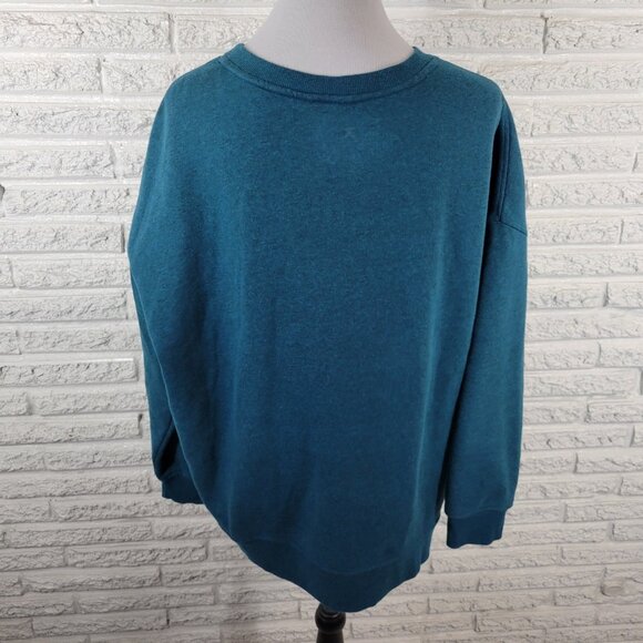Danskin Womens Sweatshirt XXL Plus Long Sleeve Blue Green Cotton Blend SWE23E - Picture 6 of 9